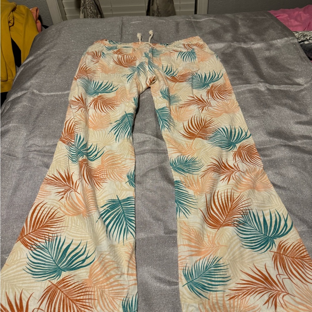 Roxy Multicolor Leaf Print Flare Pants - image 2